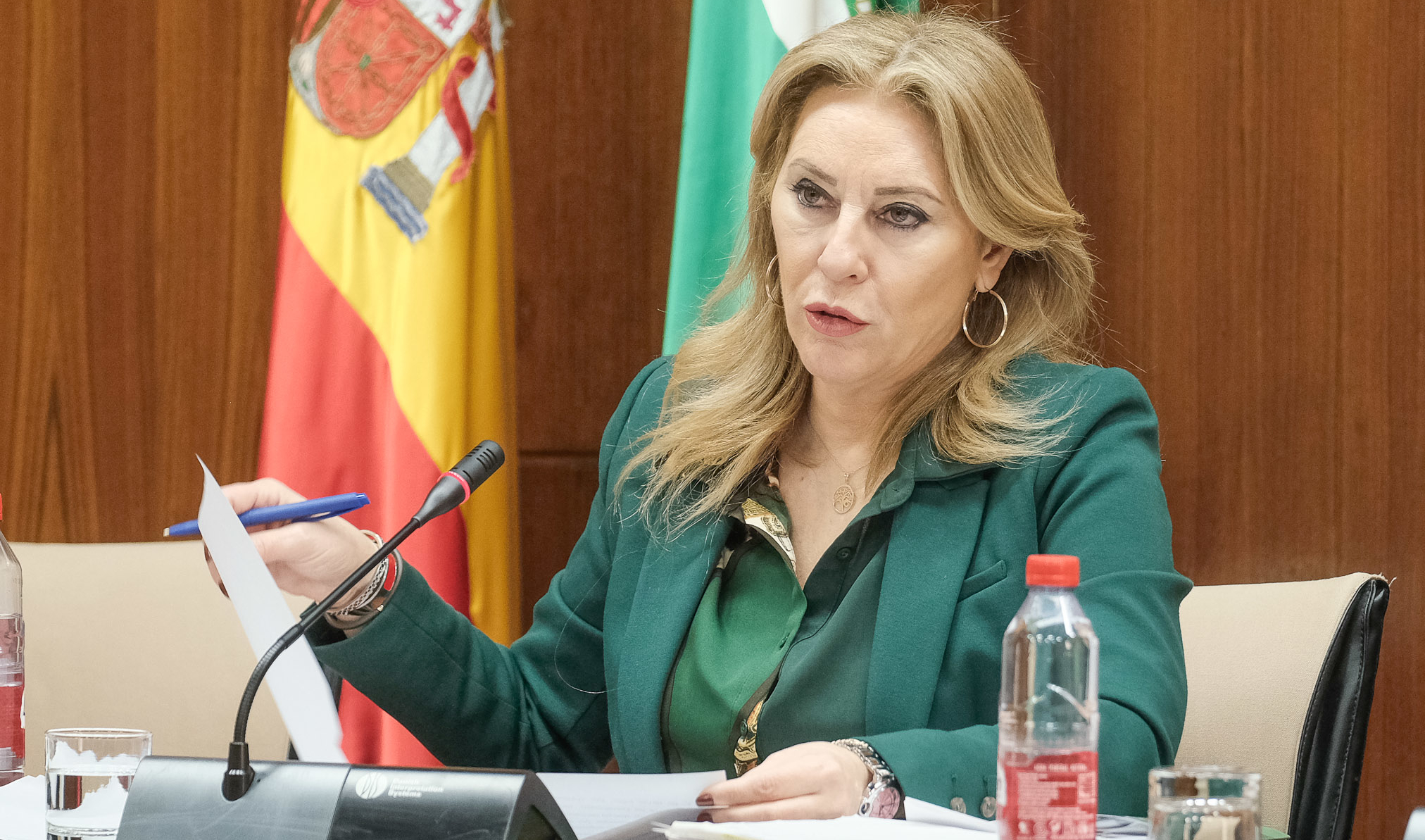 La consejera de Economía, Hacienda y Fondos Europeos, Carolina España, durante la comisión parlamentaria.